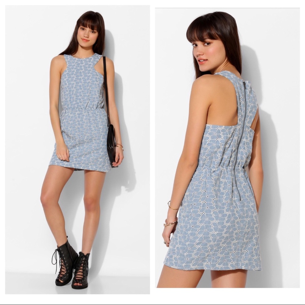 Cut In Floral Eyelet Dress - Lucca Couture